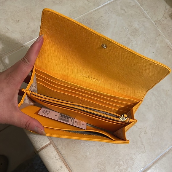 Michael Kors Mustard Wallet with Gold Logo - Picture 4 of 8